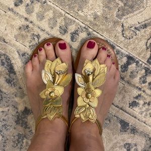 Coach Sandals Gold size 10 B